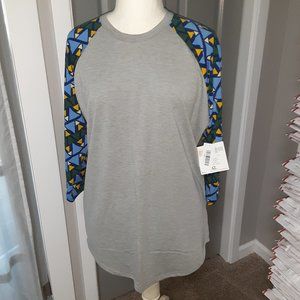 💰 3/$25.00 LuLaRoe Randy XL NWT Gray with Design on Sleeves.